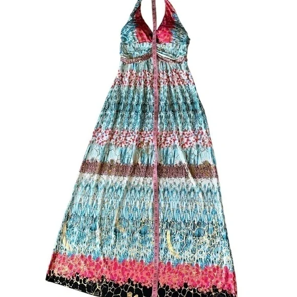 Shoreline Women’s Halter Multi-Color Maxi Dress Size L/XL - Picture 5 of 10